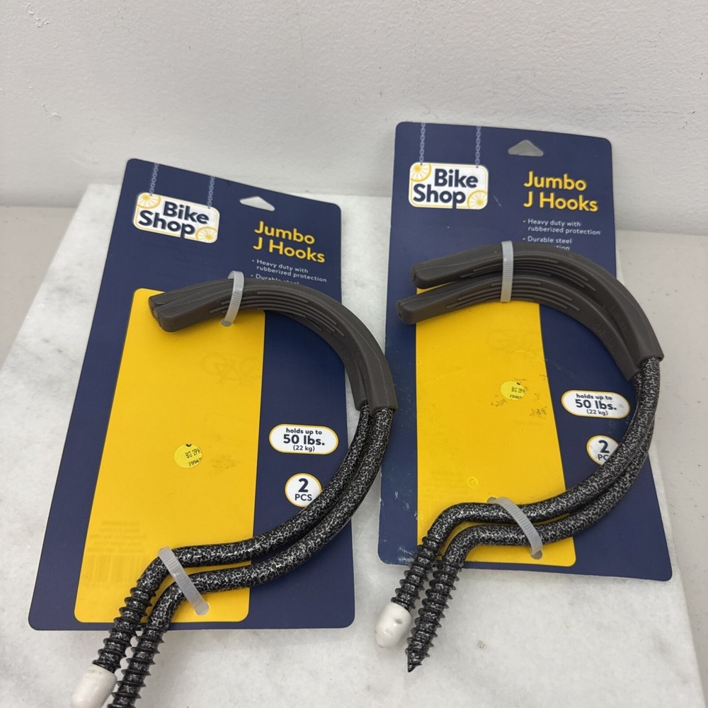 Lot Of 2 Delta Cycle Bike Shop 2pk J Hooks With Rubber Coating End Heavy duty